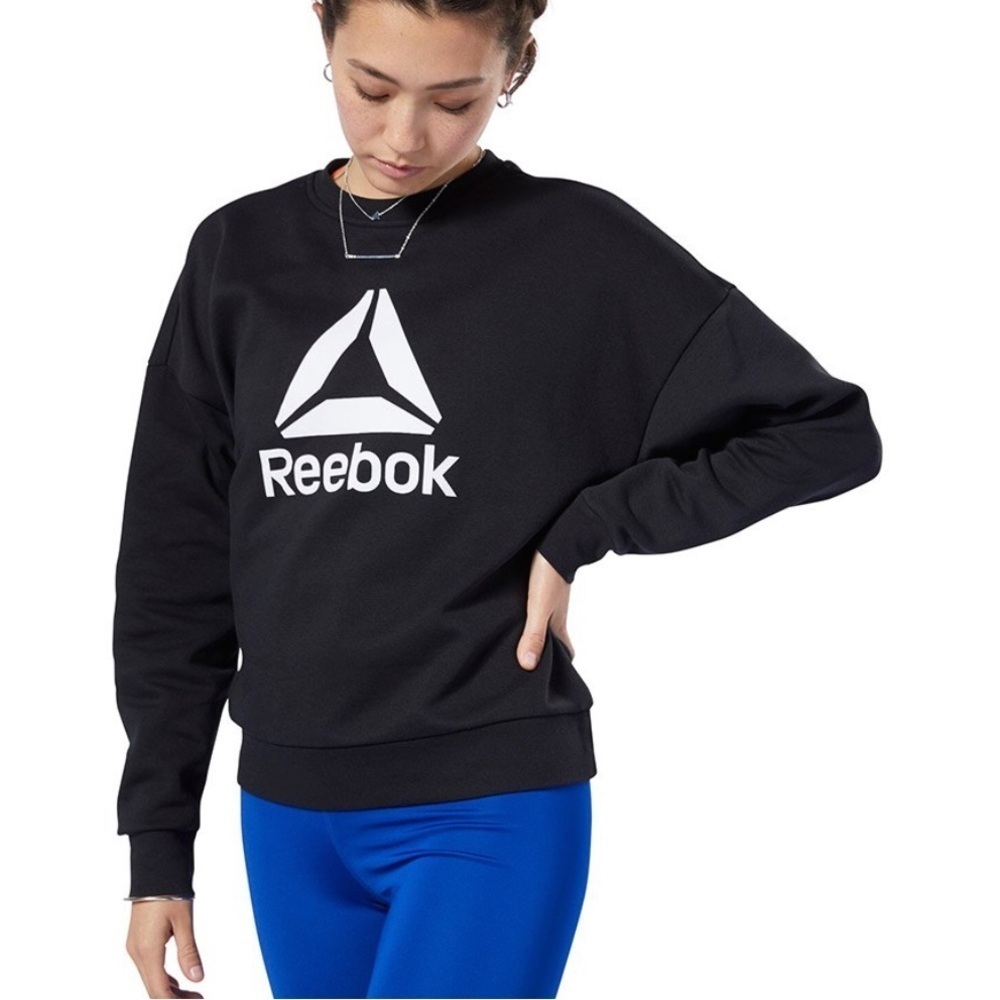 REEBOK | Womens Black & White Crew Neck Sweater Size Small